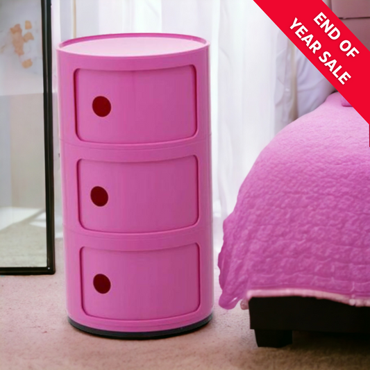 DRUM Cabinet with 3 Doors | Pink