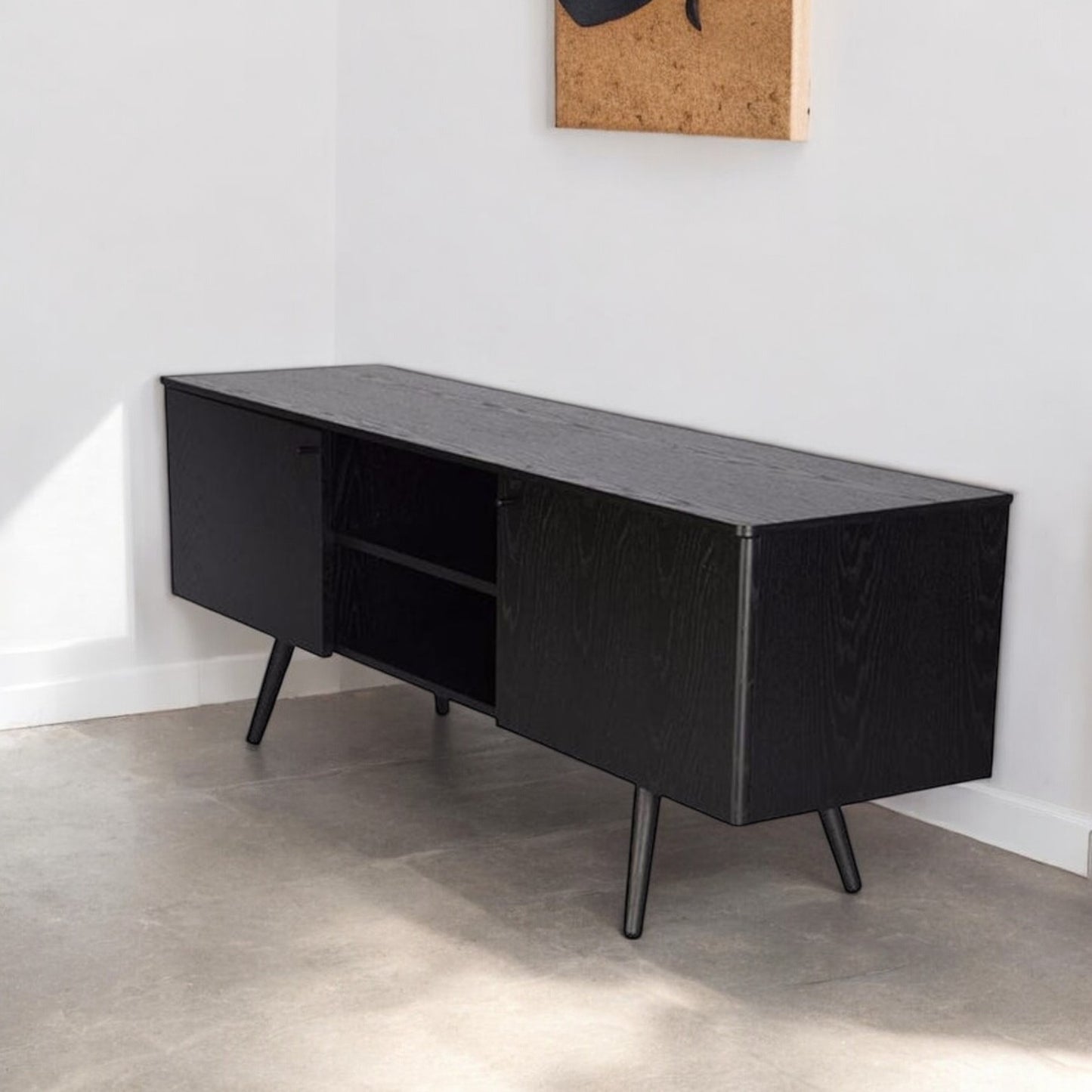 NILS Scandinavian TV Console Cabinet | Black