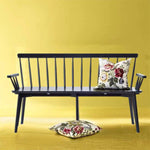 Linkoping Scandinavian Wooden Bench | Black