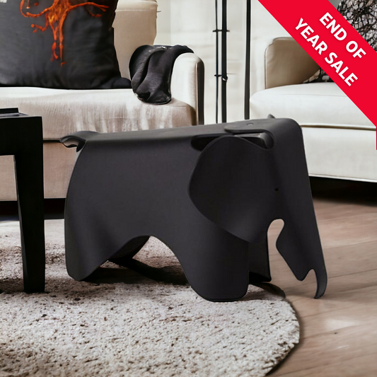 ELEPHANT Decorative Plastic Stool | Black