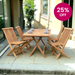 JAVA Outdoor Dining Set | Dining Table with 4 Chairs (Teak Wood)