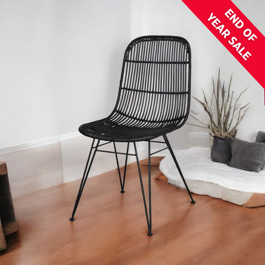 ESPRESSO Rattan Dining Chair | Black