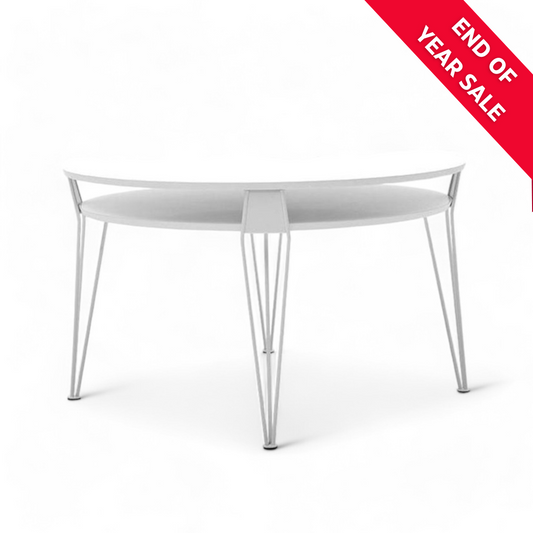 ESTER Scandinavian Round Coffee Table | White Leg