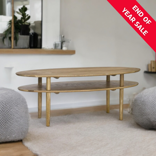 KING CROSS Oval Oak Coffee Table