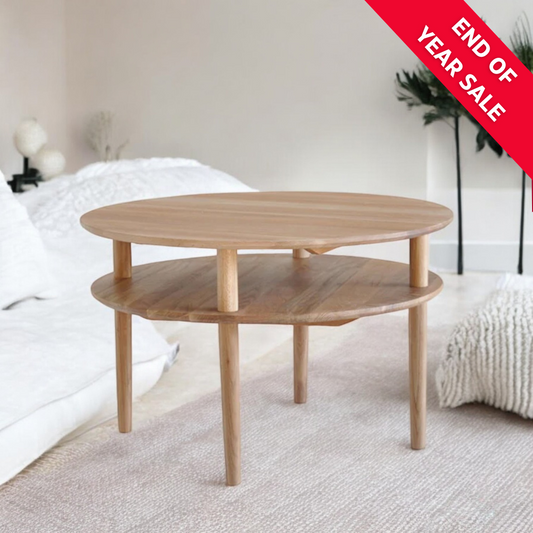 KING CROSS Round Oak Coffee Table