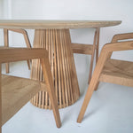 KEDIRI + SEMARANG Outdoor Dining Set | Teak Wood Dining Round Table with 4 Armchairs