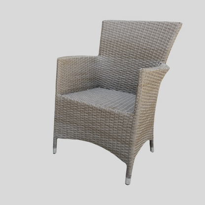 BRENTWOOD + CAPRI Cafe Set | 2 Wicker Chair with 1 Glass Table