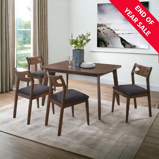 NATASHA Dining Set 135cm Table + 4 Chairs