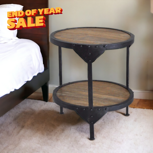 BOMBAY Industrial Wooden Side Table