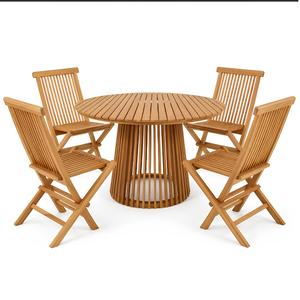 Beleza Round Table + Java Outdoor Folding Chair