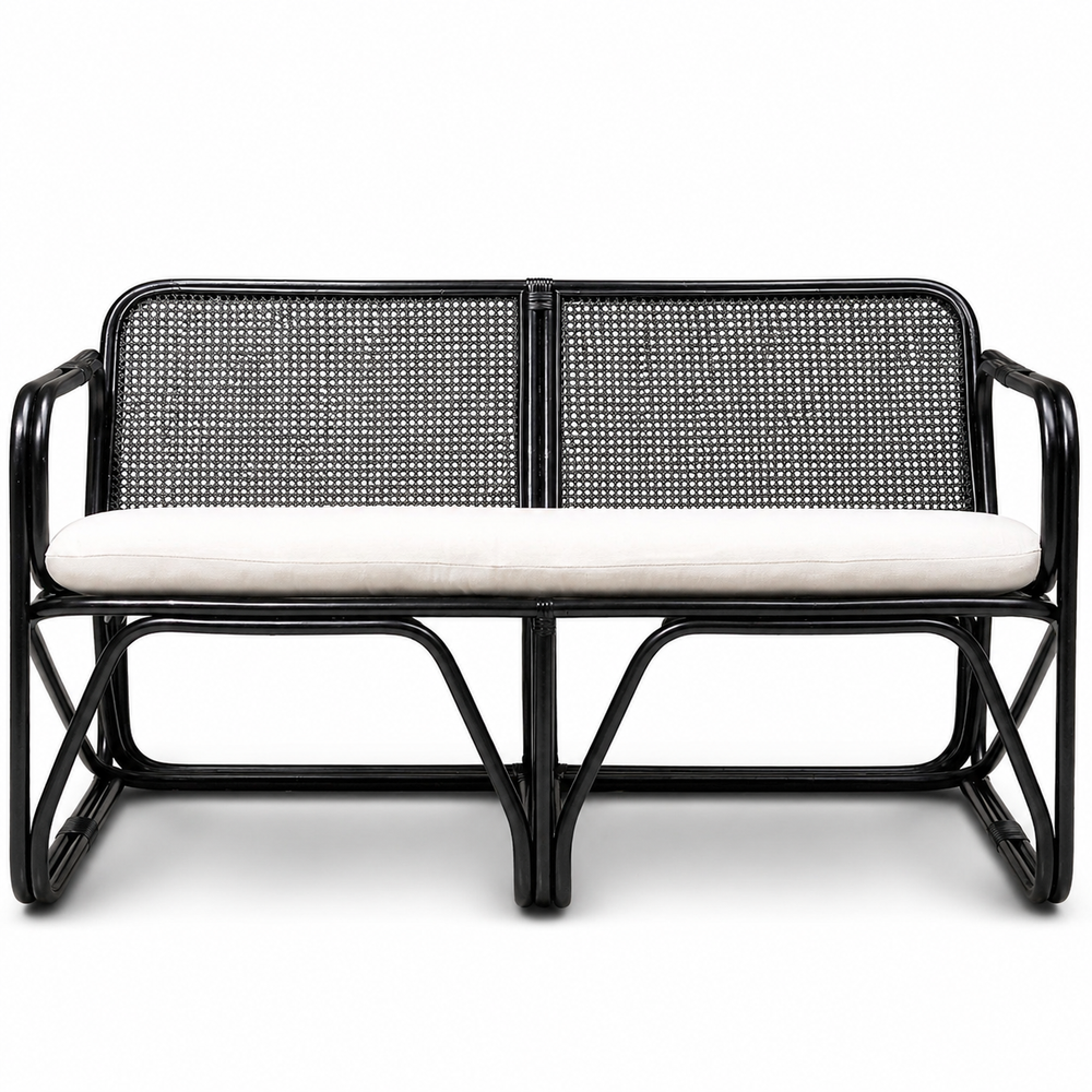 Cube Rattan 2-Seater Sofa | Black