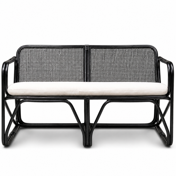 Cube Rattan 2-Seater Sofa | Black