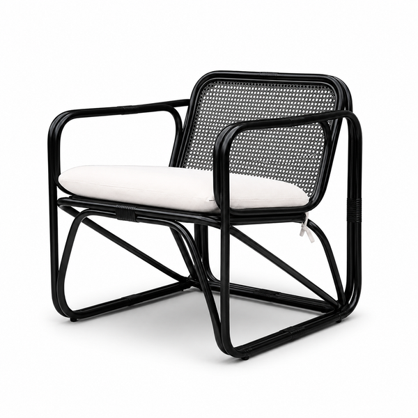 Cube Rattan Armchair | Black