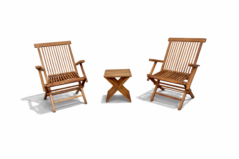 Java Folding Armchair + Java x-side table