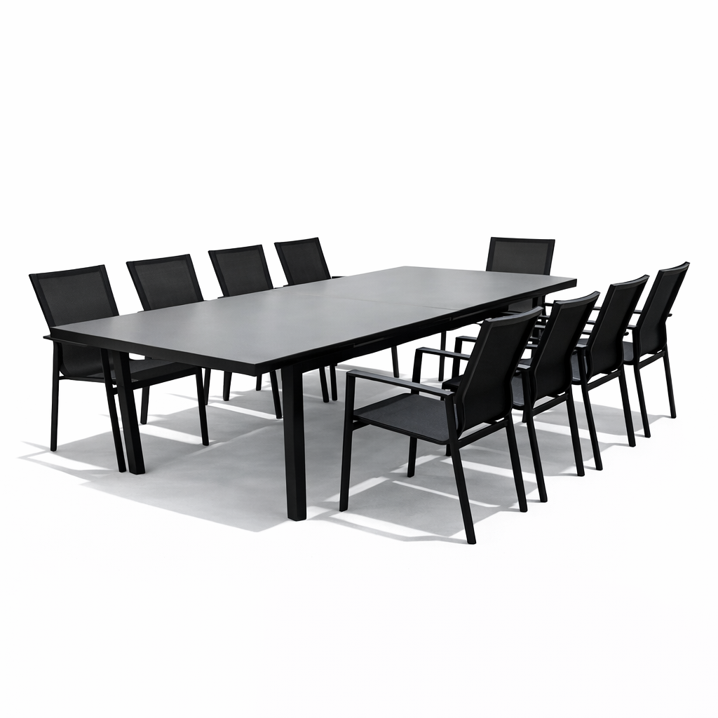 MALMÖ+ODENSE Outdoor Dining Set | 1 Dining Table + 6 Armchairs