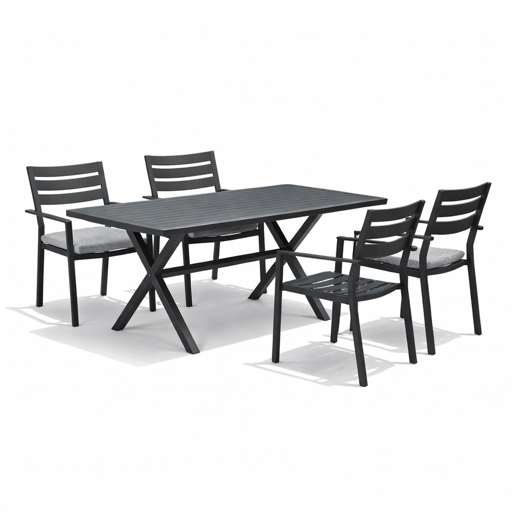 Narvik+Tromsø Outdoor Dining Set | 1 Dining Table with 4 Chairs
