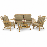 Fremantle Rattan Sofa Set | Stripey Cushion