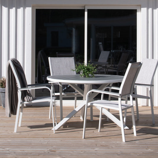 PISA Outdoor Dining Set | 1 Round Table with 4 Armchairs