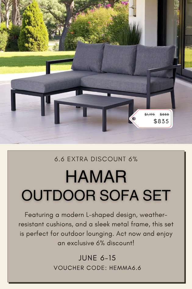 Hamar Outdoor Sofa Set – Modern and Comfortable Patio Furniture with 6.6% Extra Discount for Stylish Outdoor Living