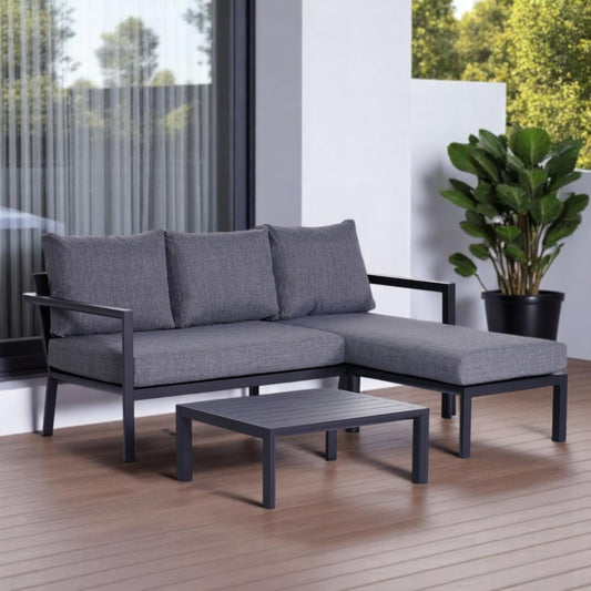 Hamar Outdoor Sofa Set in Gray – Modern and Stylish Patio Furniture for Garden or Terrace