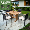 MINI LANDSORT Teak Table with 4 Skanör Dining Armchairs *Bonus 2 Chairs Free