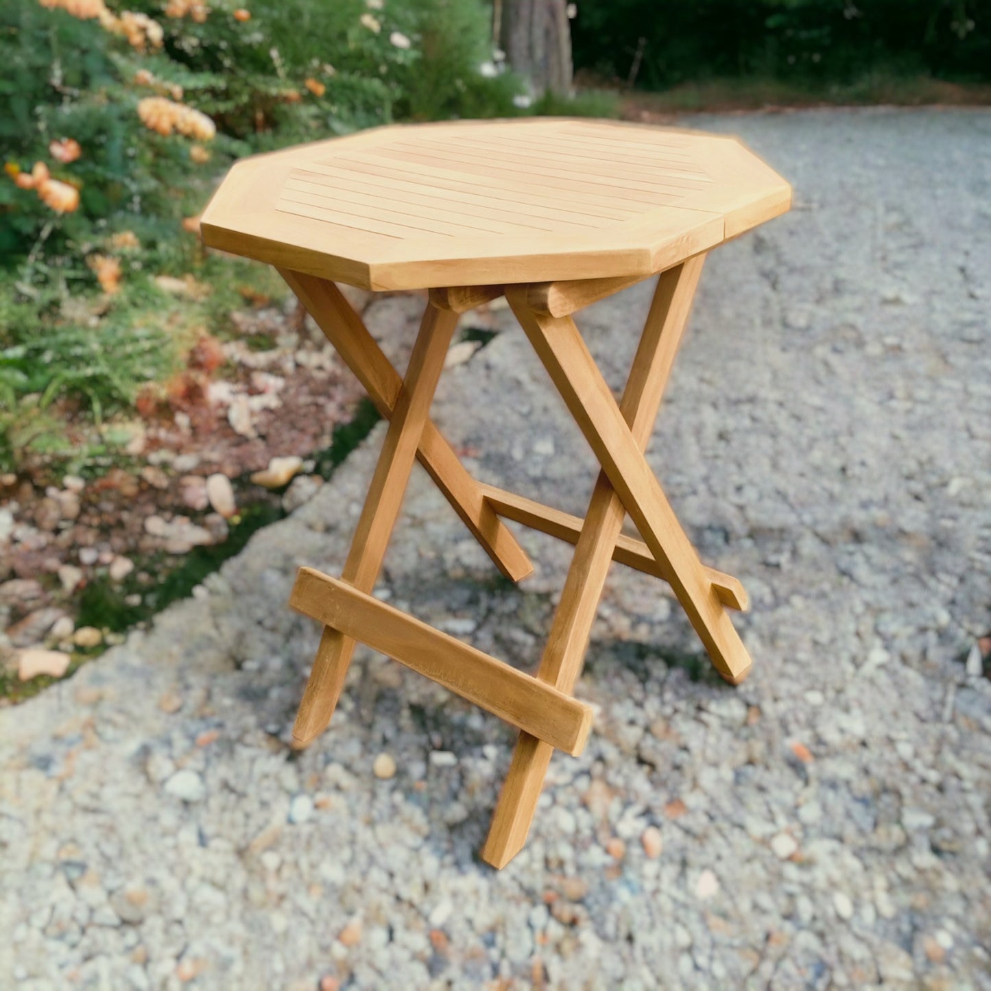 BRENTWOOD + PICNIC TABLE Outdoor Set | 2 Wicker Chairs with 1 Teak Wood Side Table (Octagonal)