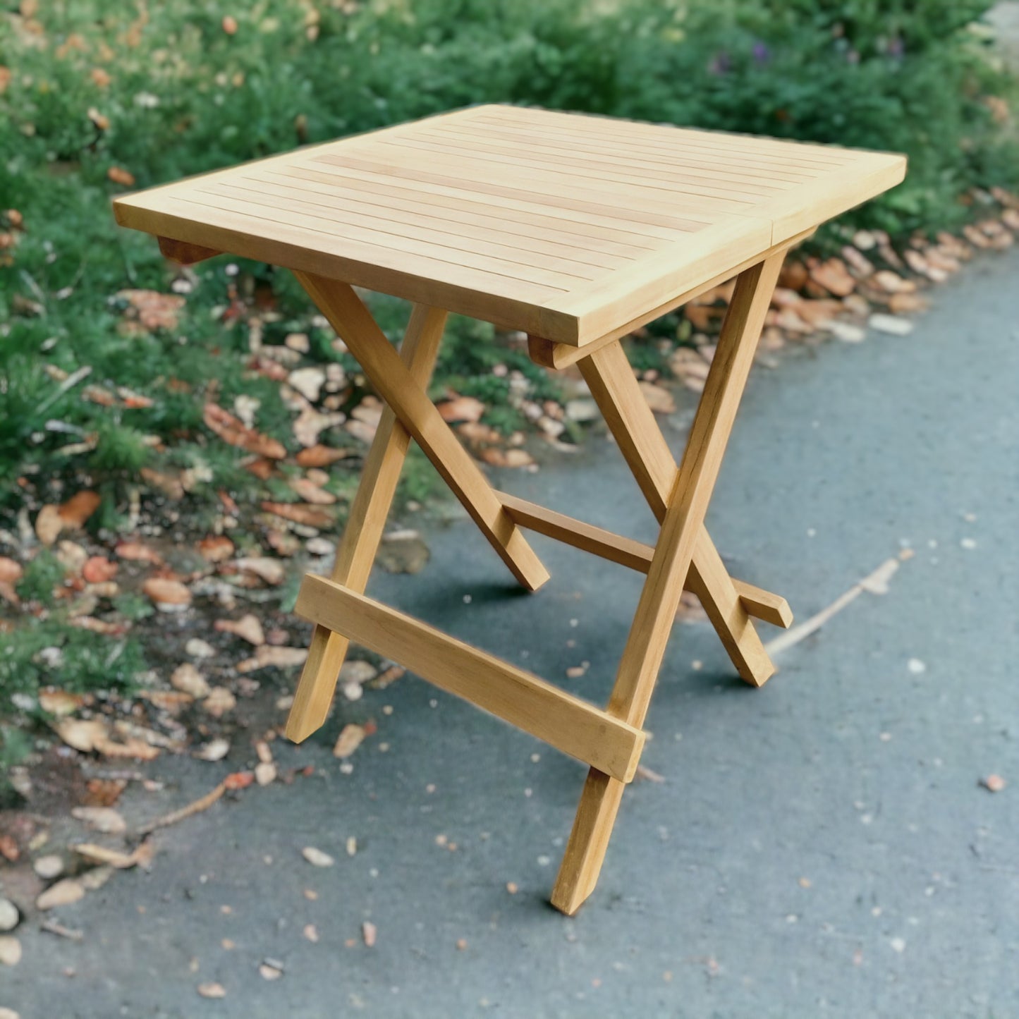 MICHELLE + PICNIC TABLE Outdoor Set (Teak Wood) | 2 Chairs with 1 Side Table (Square)