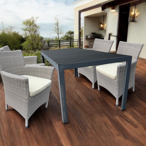 BRENTWOOD+ATLANTIC Outdoor Dining Set | 1 Dining Table with 4 Armchairs