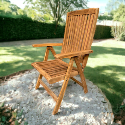 MICHELLE + CILACAP Outdoor Set (Teak Wood) | 2 Reclining Chairs with 1 Side Table (Octagonal)