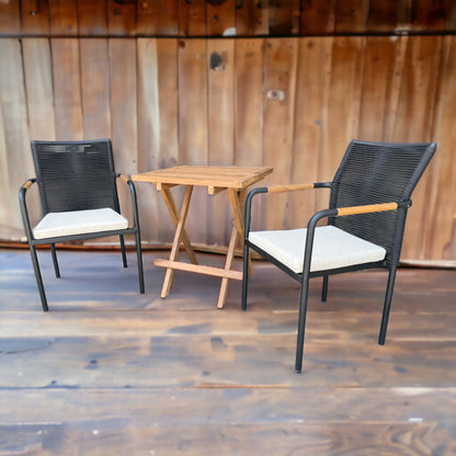 SKANÖR + CILACAP Square (Teak Wood) | 2 Chairs with 1 Side Table
