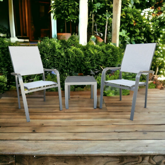 PISA + VENICE Patio Set | 2 Armchairs with 1 Side Table