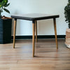 Allegra Wicker Dining Table with Teak Legs | Black 80x80