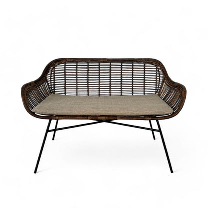 FALLON 2-Seater Rattan Sofa | Brown