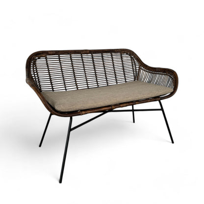 FALLON 2-Seater Rattan Sofa | Brown