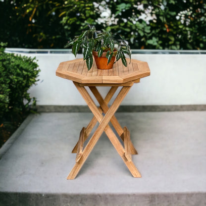 CILACAP Octagonal Folding Table | Teak Wood