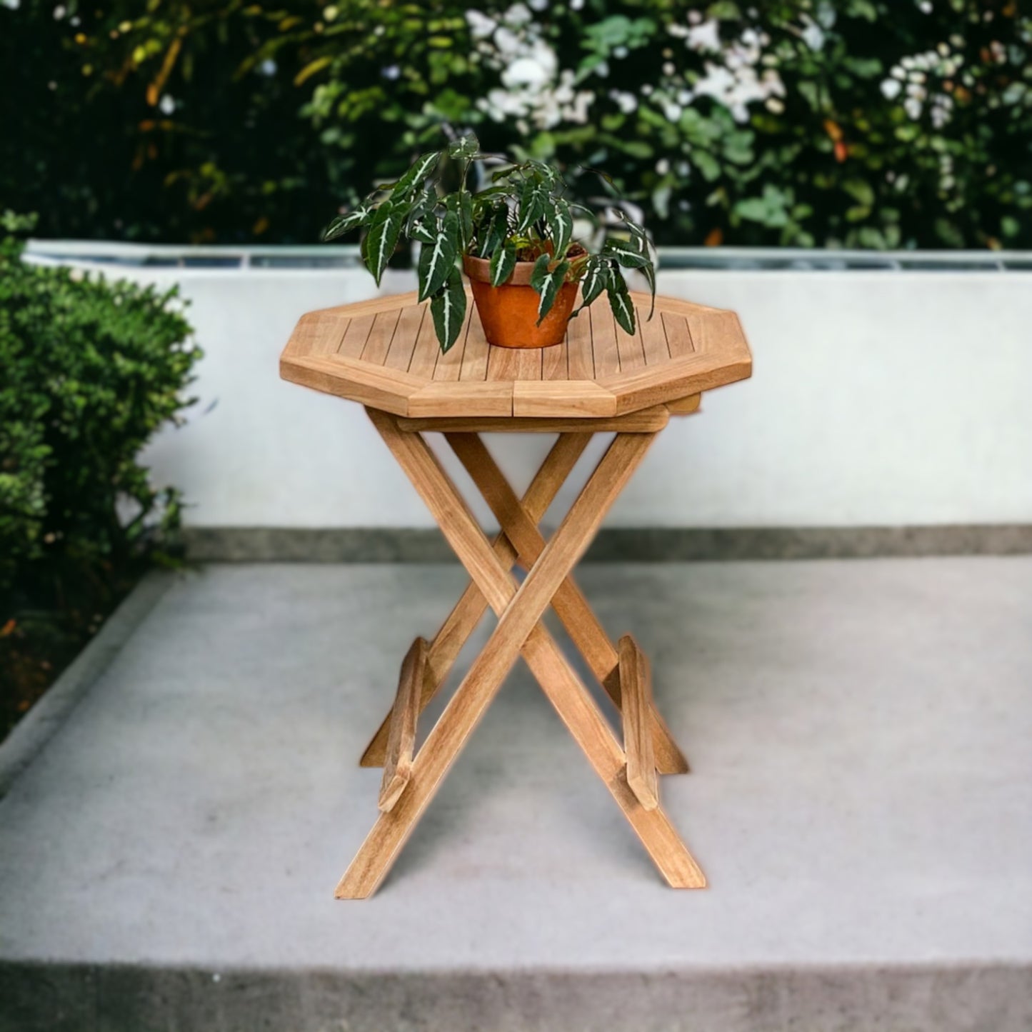 BRENTWOOD + CILACAP Outdoor Set | 2 Wicker Chair with 1 Teak Wood Side Table (Octagonal)