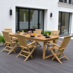 TRETES + JAVA Outdoor Dining Set | 1 Dining Table with 6 Chairs (Teak Wood)