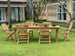 TRETES + JAVA Outdoor Dining Set | 1 Dining Table with 6 Chairs (Teak Wood)