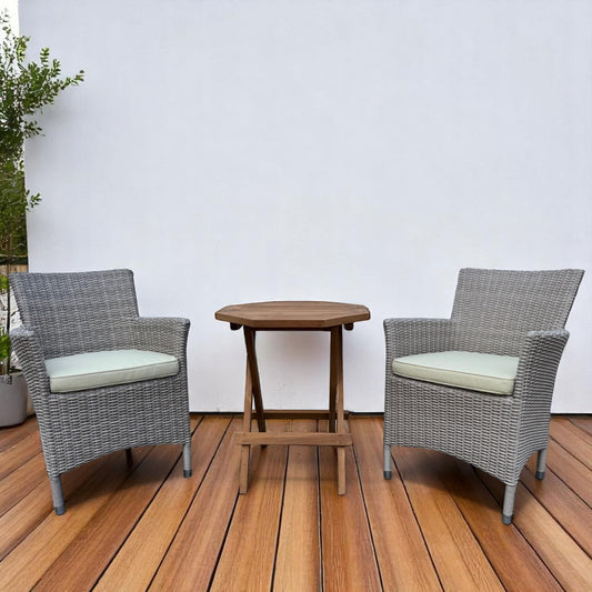 ATLANTIC + CILACAP Octagonal Terrace Set | 2 Chairs with 1 Side Table