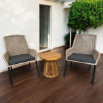 KEDIRI-DENPASAR Terrace Set | 1 Side Table + 2 Armchairs