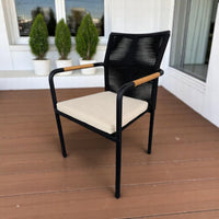 KEDIRI-SKANÖR Outdoor Dining Set | 1 Round Table + 4 Armchairs