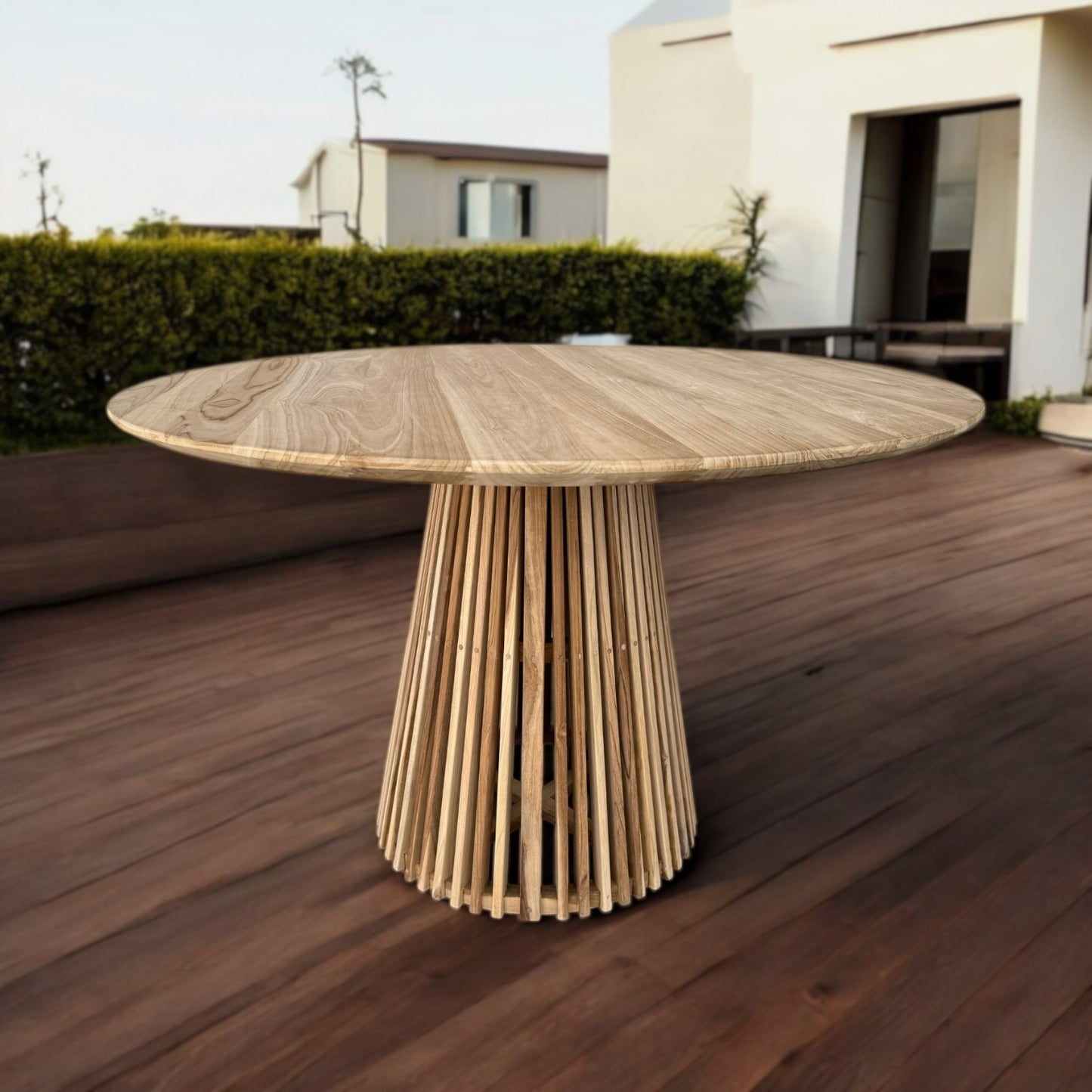 KEDIRI-SKANÖR Outdoor Dining Set | 1 Round Table + 4 Armchairs