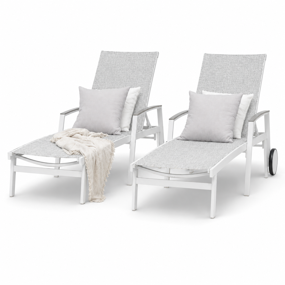 Lido Aluminium Sunlounger | White