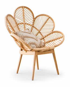 Love Petal Rattan Chair w/ Cushion