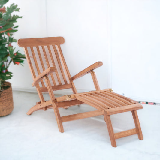 SAN DIEGO Foldable Teak Steamer Deck Chair