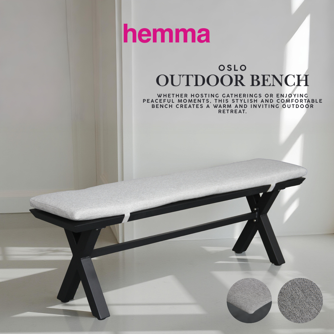 NARVIK+OSLO Outdoor Dining Set | 1 Dining Table with 2 Benches