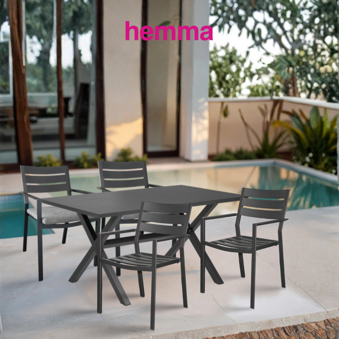 NARVIK+TROMSØ Outdoor Dining Set | 1 Dining Table with 4 Chairs