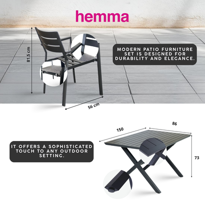 NARVIK+TROMSØ Outdoor Dining Set | 1 Dining Table with 4 Chairs