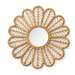 Petal Rattan Round Mirror