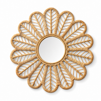 Petal Rattan Round Mirror